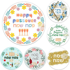 Happy Passover Jewish Holiday Stickers Labels Hebrew Celebration Stickers Flower Decoration