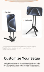 Ulanzi MA30 Carabiner-Mounted Phone Tripod for iPhone 15 14 13 12 Pro/Pro Max Dual-sided Magnet Tripod Desk Mount Phone Handle