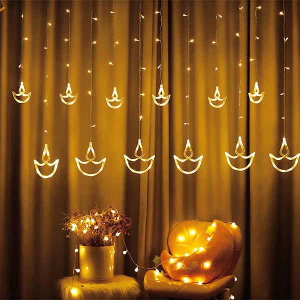 2.5m Diwali Light Room Led Background Hanging Diyas Bedroom Deepavali Pack Colorful Brilliant Layout Lights Wedding Night Anchor