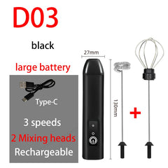 Electric Milk Frother & Egg Beater – USB-C 3-Speed Handheld Whisk