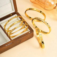 Vnox Gold Plated Love Cuff Bangle – Stainless Steel Bracelet