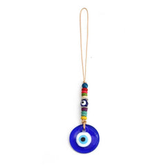 Demon Eye Lucky Charm Car Ornaments Protection Tassel Crystals Feng Shui Car Decor Turkish Blue Eye Retro Glass Pendant Gifts