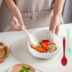 Long Handle Silicone Ladle Soup Spoon Colander Ramen Noodles Tablespoons Scoop Rice Salad Stirring Spoons Kitchen Tools, Cooking Utensils