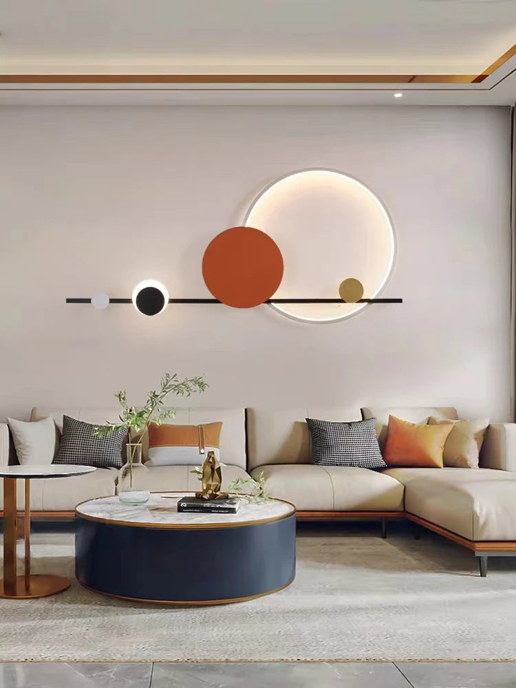 Modern Nordic Art Deco LED Wall Lamp 3000K Living Room Sofa Background Bedroom Bedside Hotel Hall Wall Lighting Creativity Decor