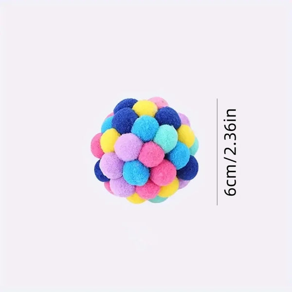 1/3PCS Cat Toys Cat Plush Ball Toy Pet Elastic Bell Ball Self Hi Ball Playing Cat Colorful Woolen Ball Pet Shop