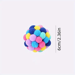 1/3PCS Cat Toys Cat Plush Ball Toy Pet Elastic Bell Ball Self Hi Ball Playing Cat Colorful Woolen Ball Pet Shop