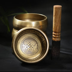 Tibetan Singing Bowl Set, Totem with Sound, Meditation Bowl, Unique Gift, Useful for Meditation, Yoga, Stress Relief