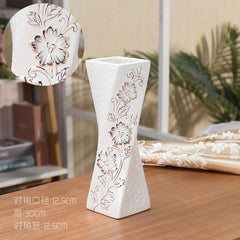 Modern Ceramic Flower Vase 48cm Large Floor Standing Golden Water-Filled European Style Living Room Decorative Flower Pot