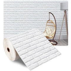 3D Foam Brick Wallpaper – Self-Adhesive Waterproof Roll