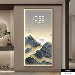 Home Decor LED Lights Digital Display Wall Clock Living Room Wall Decoration Hanging Painting Digital Electronic Clock