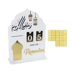 Acrylic Islamic Ramadan Countdown Calendar Gifts Day of Ramadan Calendar with Replacing Number 2026 Eid Mubarak Home Decoration