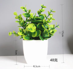 Artificial Bonsai Green Fake Plant Eucalyptus Flower Potted Plant for Indoor Outdoor Home Bedroom Garden Decoration Home Decor, Plants & flowers