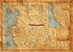 Witcher World Map Continent Locations Wall Art Video Game Gamer Room Decor Poster Canvas Painting Wall Pictures Home Decor Gifts