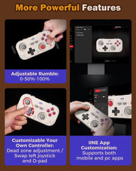 IINE Retro Pocket Chronos Controller Nintendo Layout, Hall Effect Joysticks, 1000Hz Polling Rate,Portable for Switch/PC/Mobile