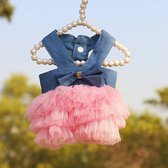 Dog Summer Dress Cat Lace Skirt Pet Clothing Chihuahua Stripe Skirt Puppy Cat Princess Apparel Cute Puppy Clothes Pet Shop Pet Clothing