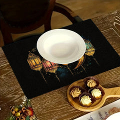 1pc Islamic Ramadan & Eid Placemats Suitable for Ramadan Mubarak - Islamic Table Mats with Arabic Calligraphy & Ramadan Kareem