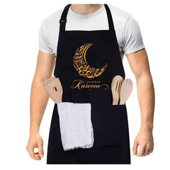 1pcs Ramadan Mubarak Eid Mubarak Bismillah theme kitchen apron, creative home decoration products for Ramadan holiday celebratio