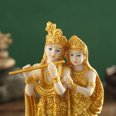 Lord Radha Krishna Buddha Statue Playing Flute Indian Sculptures Figurines Ornaments Home Garden Buddha Decoration Statues