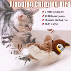Hot Simulated Bird Cat Toy Interactive Toys Dog Rechargeable Chirping Flapping Bird(no Flying) Touch Activated Plush Pet Toy Pet Shop