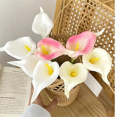 PU Calla Lily Simulation Flower Home Decoration Floral Arte Set Decoration Wedding Bouquet Diy Home Decor, Plants & flowers