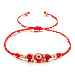 Turkish Evil Eye Bracelets For Women Men Handmade Woven Crystal Beads Demon Eyes Red Black Rope Chain Bracelet Couple Jewelry