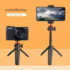 MT-08 Mini Extendable Desktop Tripod Handheld Photography Bracket Stand w/ Flexible Ballhead 1/4 Inch Screw Mount for Selfie