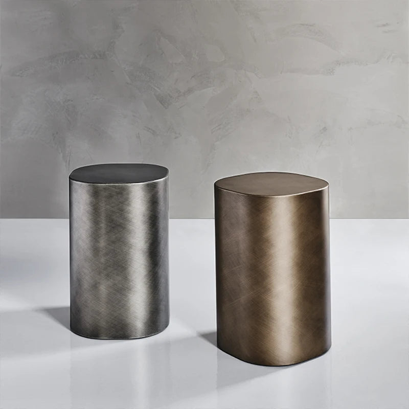 italian design antique graphite steel coffee table silver gold metal side table for Living Room Furniture