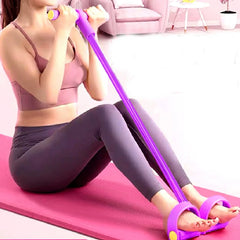 4-Tube Resistance Bands with Pedal – Home Fitness & Leg Training