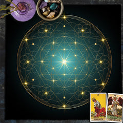 Tarot Tablecloth Mandala Flower Of Life Altar Cloth For Divination Meditation Circle Galaxy Tarot Mat Spiritual Oracle Card Pad