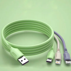 3 In 1 Fast Charging Cable For iPhone15 14 13 12 11 X Pro Max Micro USB Type-C Phone Charger USBC Data Cable