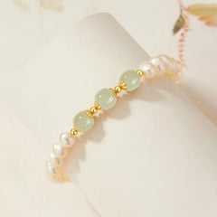 Natural Hetian Jade Green Beads Bracelet – Luxury Elegant Jewelry for Women