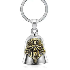 Vintage Christian Jesus Cross Bell Pendant Motorcycle Bell Necklace Punk Biker Religious Exorcist Lucky Jewelry for Men's