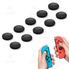 Joycon Joystick Replacement Cap for Switch/Switch Lite/Switch OLED Premium Thumb Grip Non-Slip Silicone Protective Cover - Black