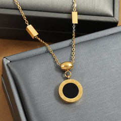 Fashion Roman Digital Wafer Pendant Necklace Stainless Steel Party Jewelry Sexy Choker