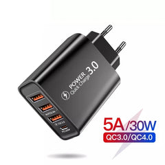 USB Type C Charger 60W PD Fast Charging Phone Charger QC3.0 Wall Power Adapter Travel Charger for iPhone Xiaomi Samsung Huawei