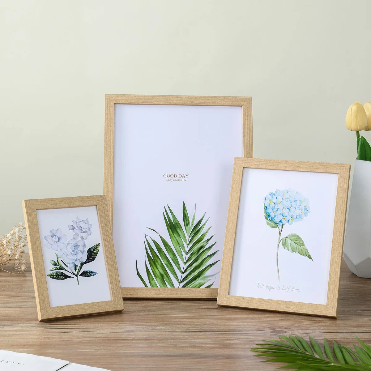 Wooden Photo Frame – Wall Hanging & Stand Display (10x15–A4) Home Decor
