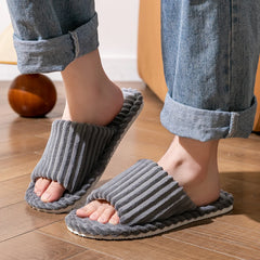 Men’s Open Toe Slippers Anti-Slip Indoor Home Shoes