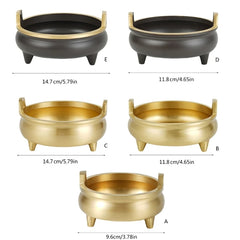 XX9B Elegant Brass Incenses Burners with Tripod Base Censers for Religious Ceremonies Home Worship Setting for Prayer