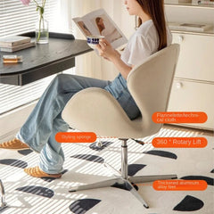 Olevo Wrapped Swan Chair, Small Sofa Comfortable Sitting Experience Simple Solid Color Adjustable Office Chair Make Up Stool Office Furniture