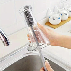 Silicone Milk Bottle Brush Cup Scrubber Glass Cleaner Kitchen Tools, Kitchen Cleaning Long Handle Drink Bottle Glass Cup Cleaning Brush