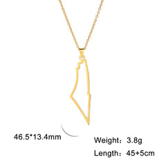 Teamer Israel Map Star of David Pendant Necklace for Women Men Jewish Stainless Steel Necklace Ethnic National Jewelry Wholesale