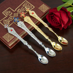 HTISOK Church Product Religion Accessory Gold Plated Orthodox Holy Water Spoon Religious Rituals for Church Decoration