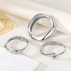 3 Styles Vintage Hip Hop Metal Cuff Bangles Punk Gold Silver Color
