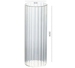 Ribbed Cylinder Glass Candle Holder Home Decor  Pillar Candles Glass Vase Floating Candle Wedding Ornaments Tealight Candlestick