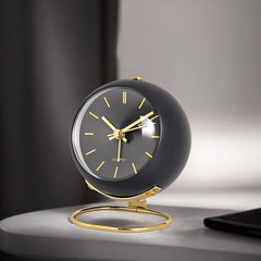 Table Alarm Clocks with Light, Retro Silent Non-Ticking Analog Clock Loud Table Clock for Bedside Office Travel Kids Decoration