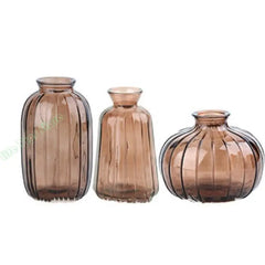 G5AB Set Of 3 Minimalists Glass Small Bud Vases For Living Room Table Centerpieces Home Decor