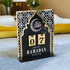 Acrylic Islamic Ramadan Countdown Calendar Gifts Day of Ramadan Calendar with Replacing Number 2026 Eid Mubarak Home Decoration