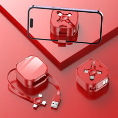 Retractable 3 In 1 Charging Cable Micro USB Type C Charger Line Accessories Portable for iPhone /Huawei /Samsung /Xiaomi