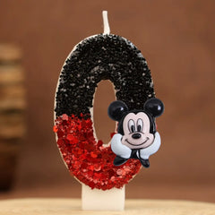 Hot Happy Birthday Number 0-9 Candles Cartoon Mickey Minnie Mouse Candle Cake Cupcake Topper Party Decoration Supplies DIY Gifts