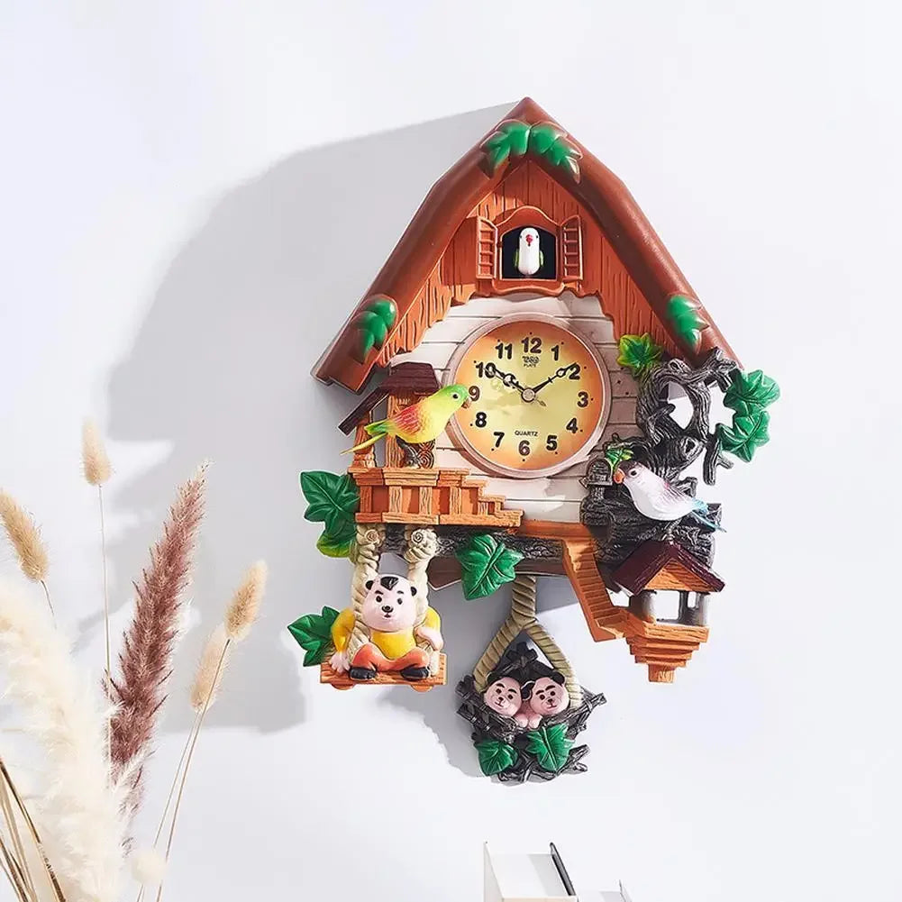 Cuckoo Wall Clocks with Timer Resin Clock Function Digital Decorative Wall Clock with Sounds For Home Kids Living Room Decor